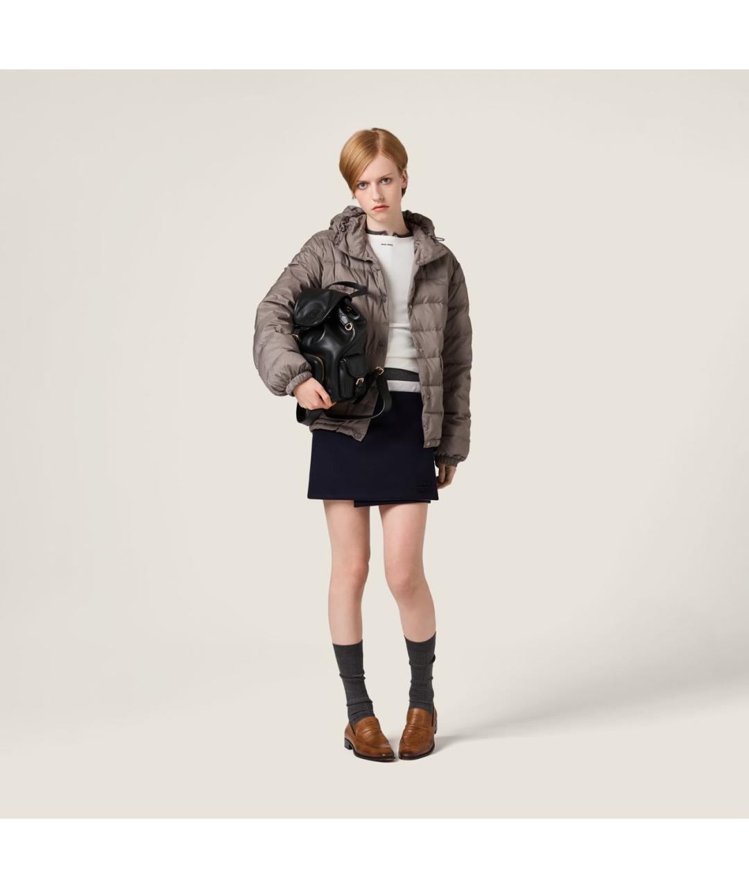 MIU MIU Серый пуховик, фото 2
