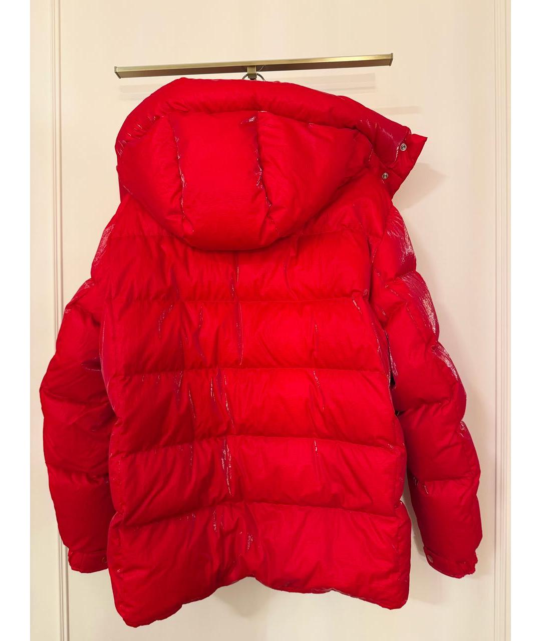 MONCLER Красный полиамидовый пуховик, фото 2