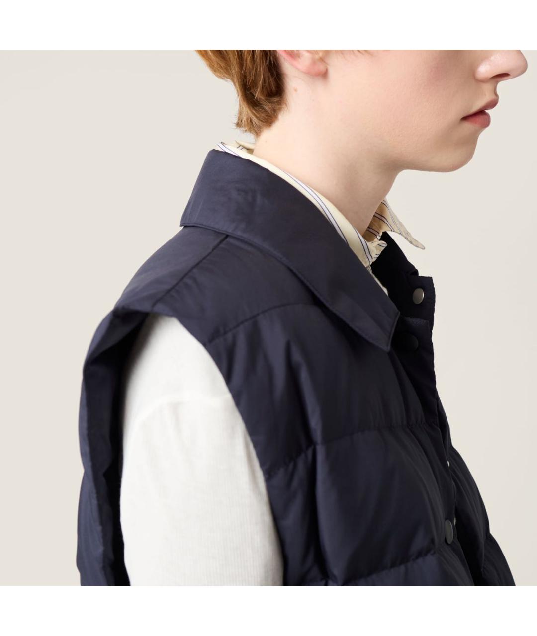 MIU MIU Темно-синий жилет, фото 4