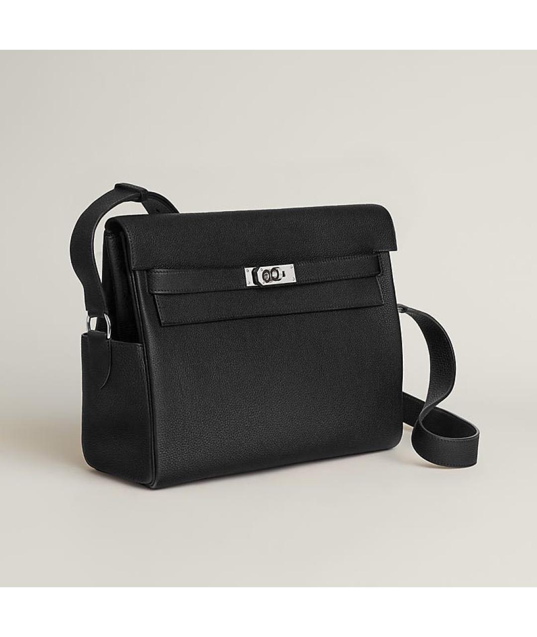 HERMES Черная кожаная сумка на плечо, фото 3