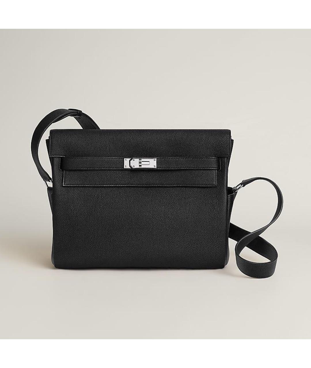 HERMES Черная кожаная сумка на плечо, фото 5