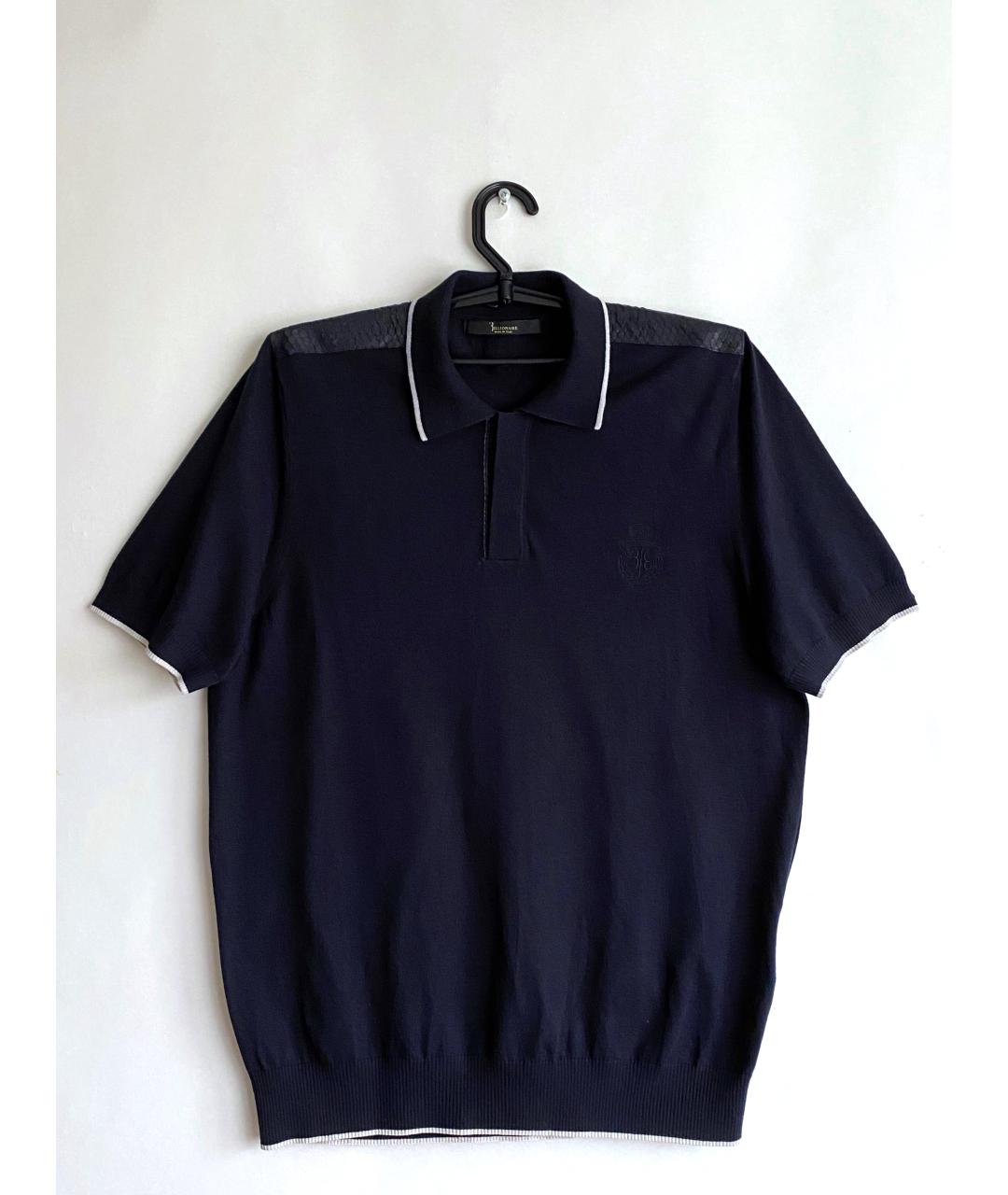 BILLIONAIRE Темно-синее поло с коротким рукавом, фото 10
