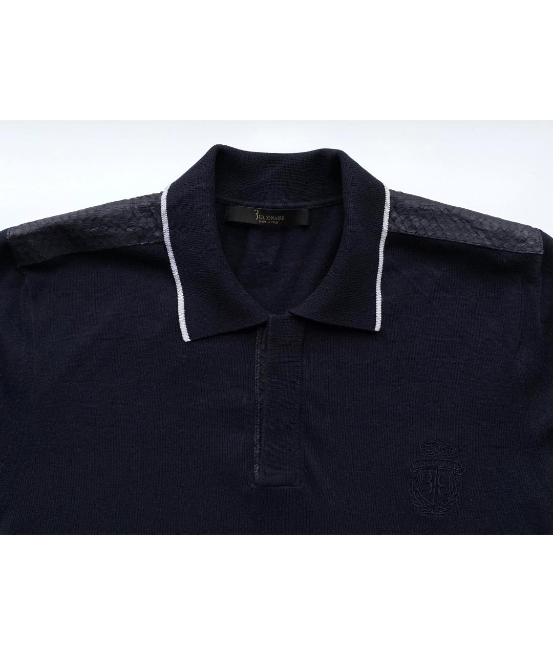 BILLIONAIRE Темно-синее поло с коротким рукавом, фото 3
