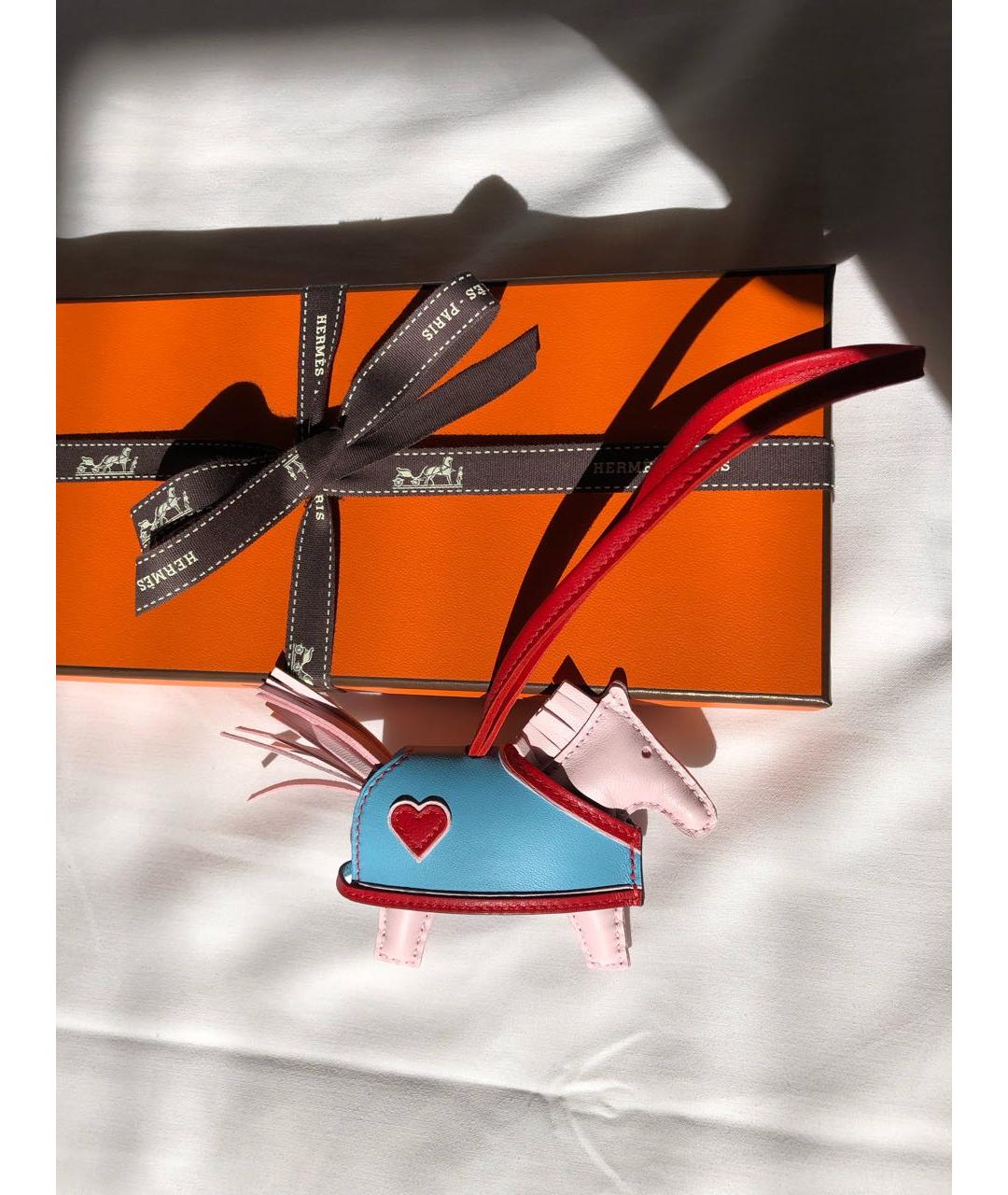 HERMES Розовый брелок, фото 2