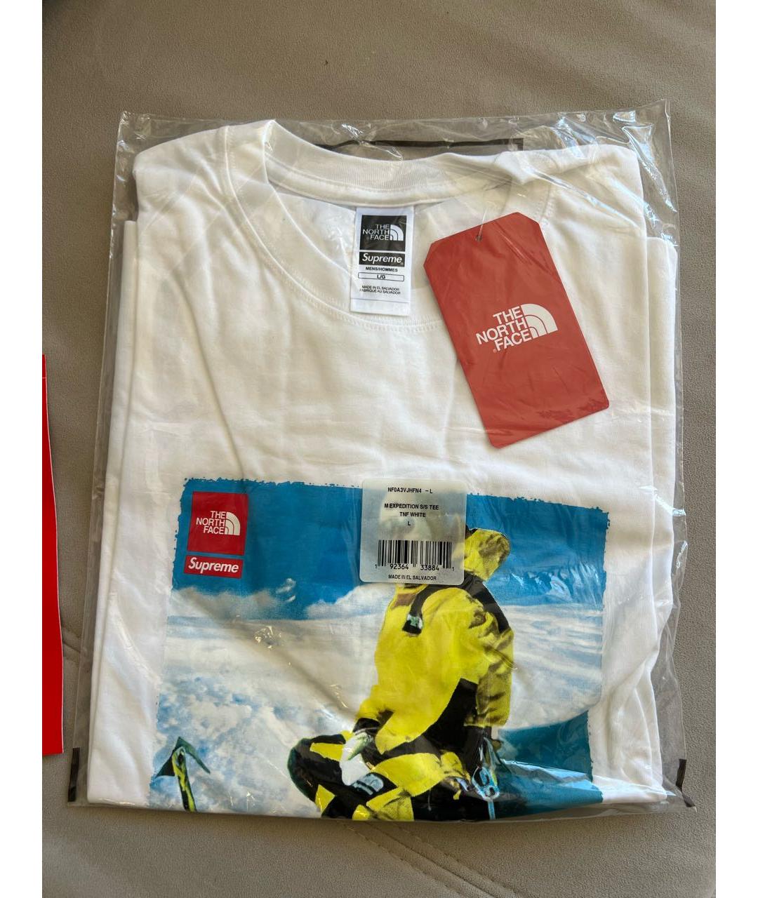 SUPREME Белая хлопковая футболка, фото 2