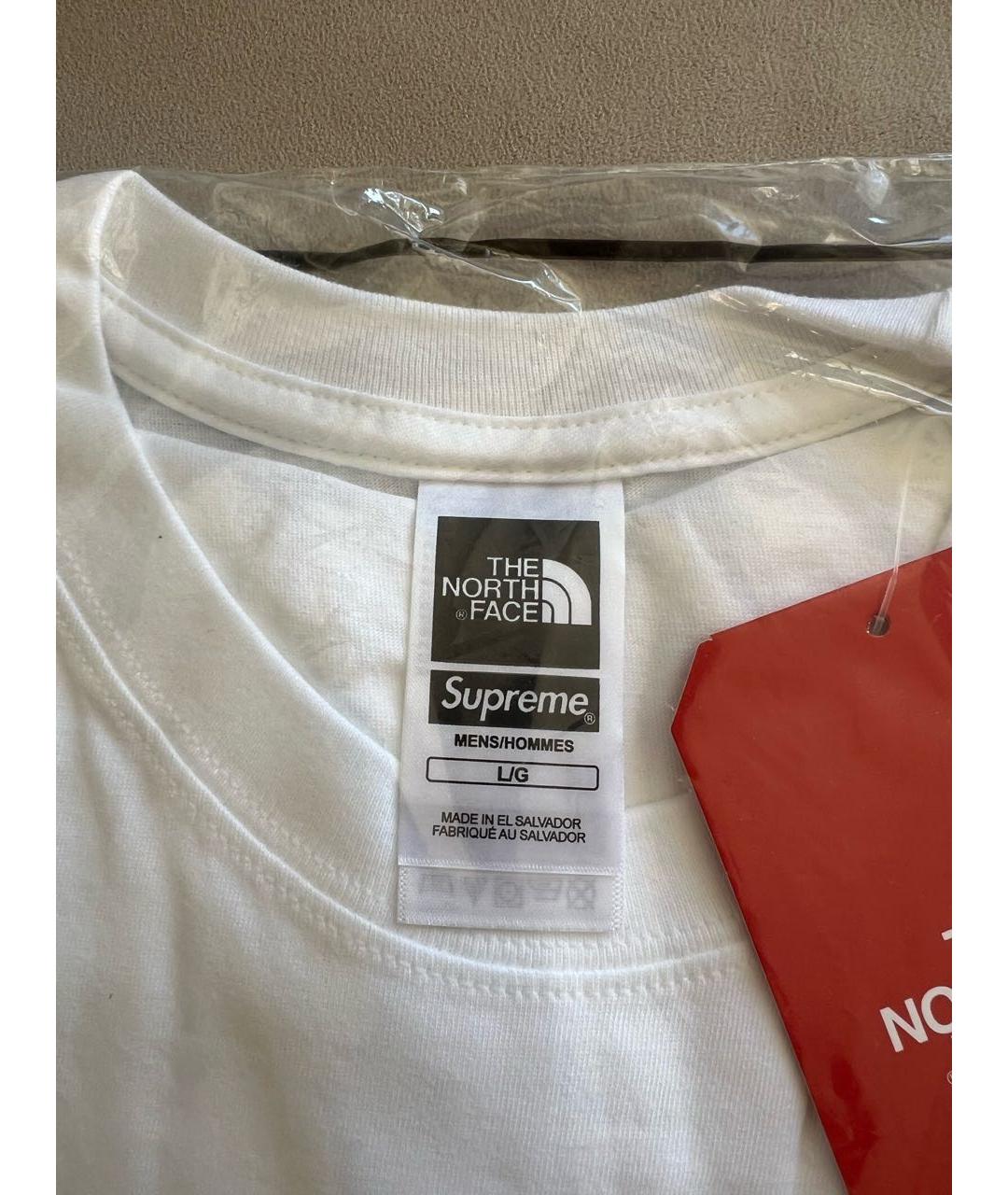 SUPREME Белая хлопковая футболка, фото 4