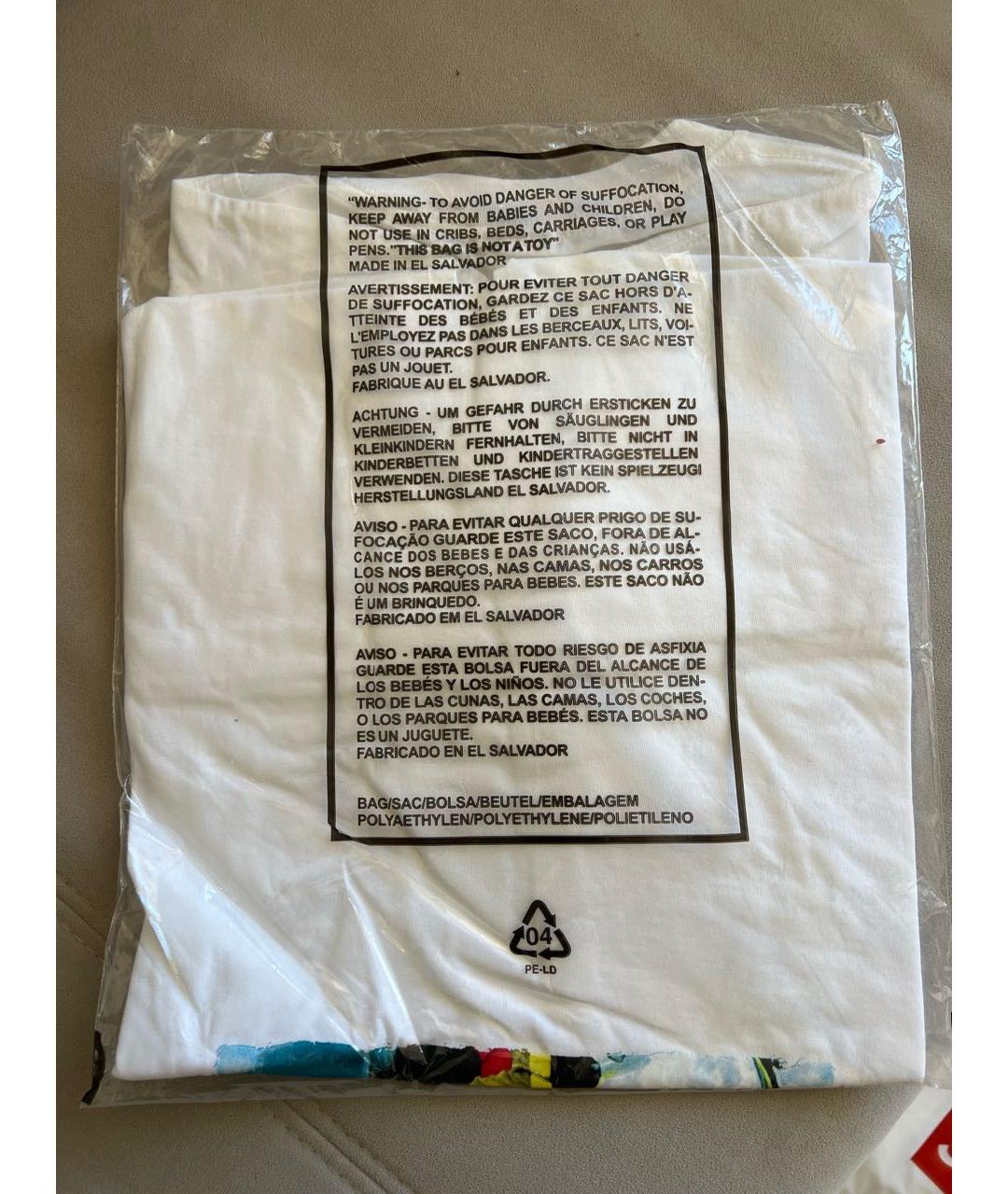 SUPREME Белая хлопковая футболка, фото 3