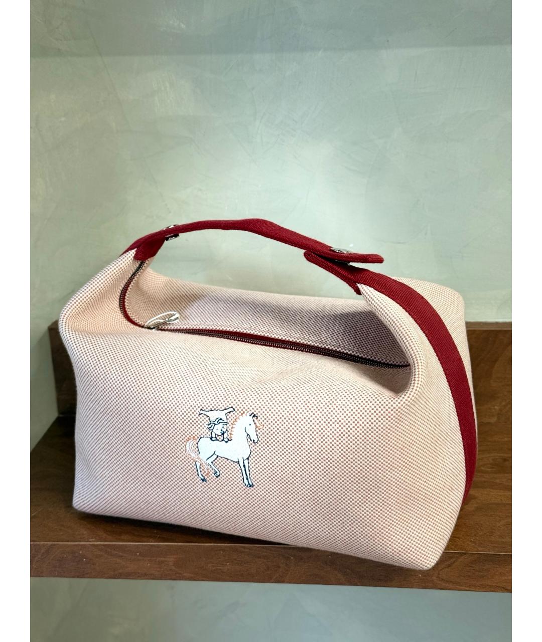 HERMES Красная деним косметичка, фото 3