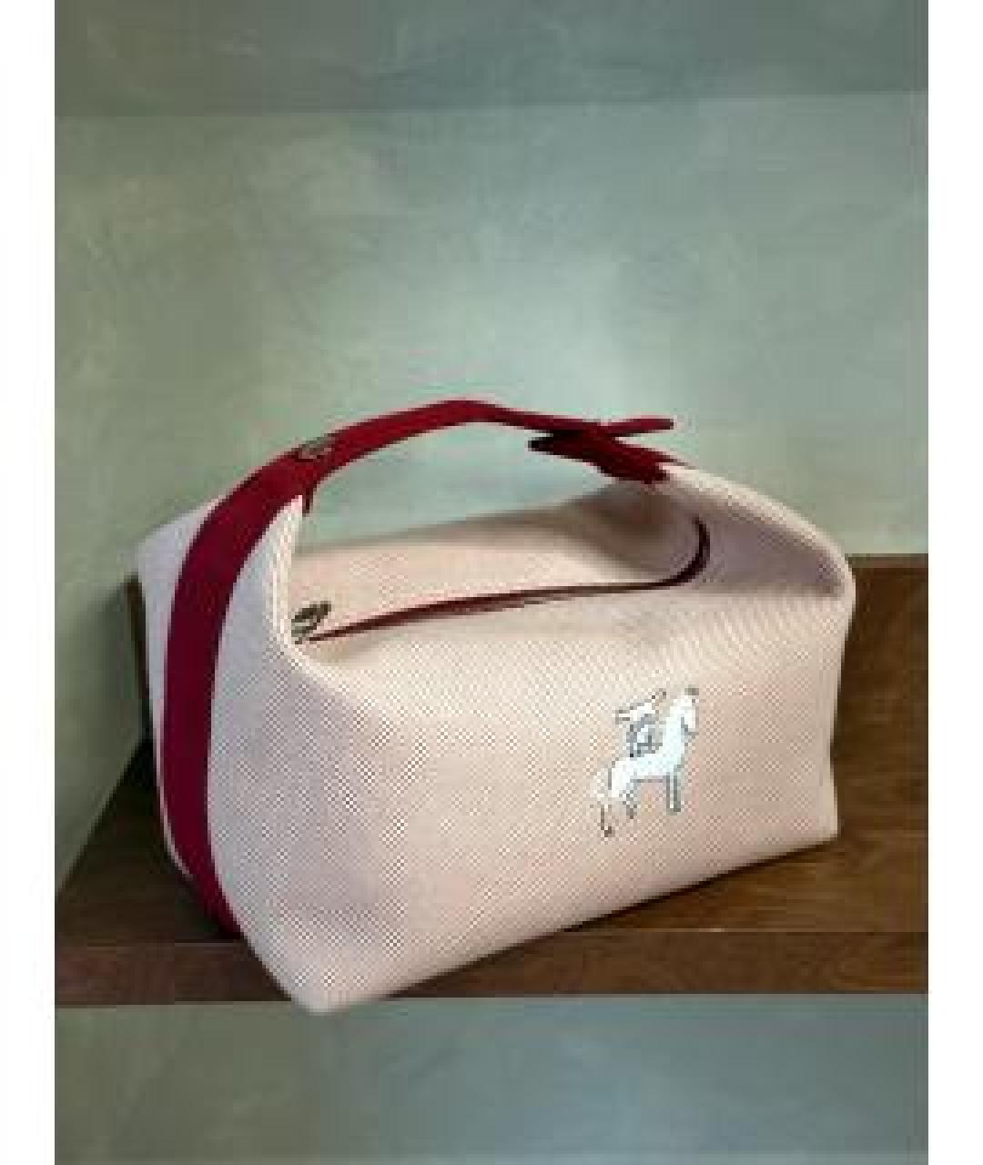 HERMES Красная деним косметичка, фото 11