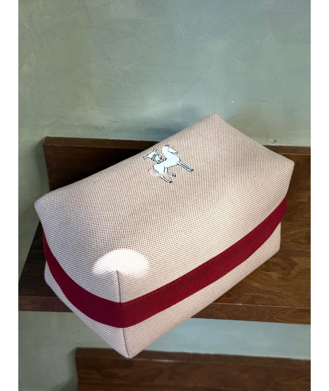 HERMES Красная деним косметичка, фото 9