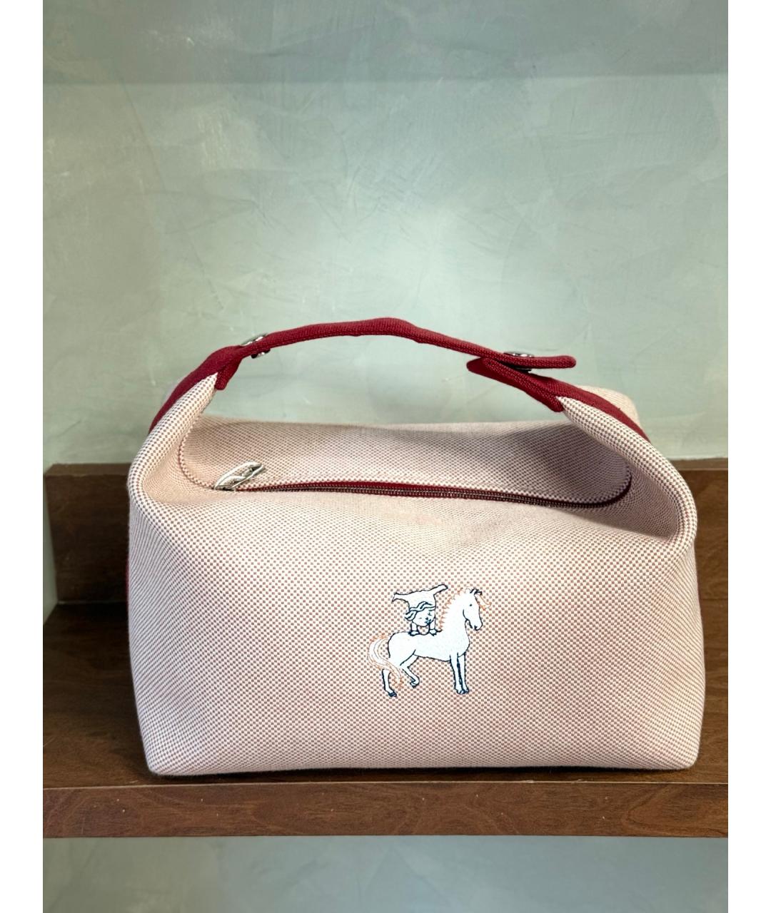 HERMES Красная деним косметичка, фото 2