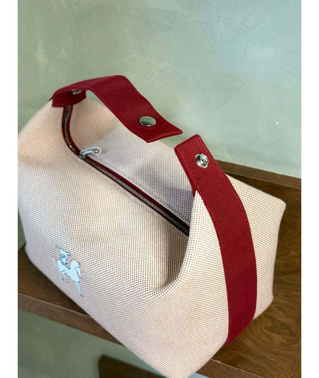 HERMES Красная деним косметичка, фото 5