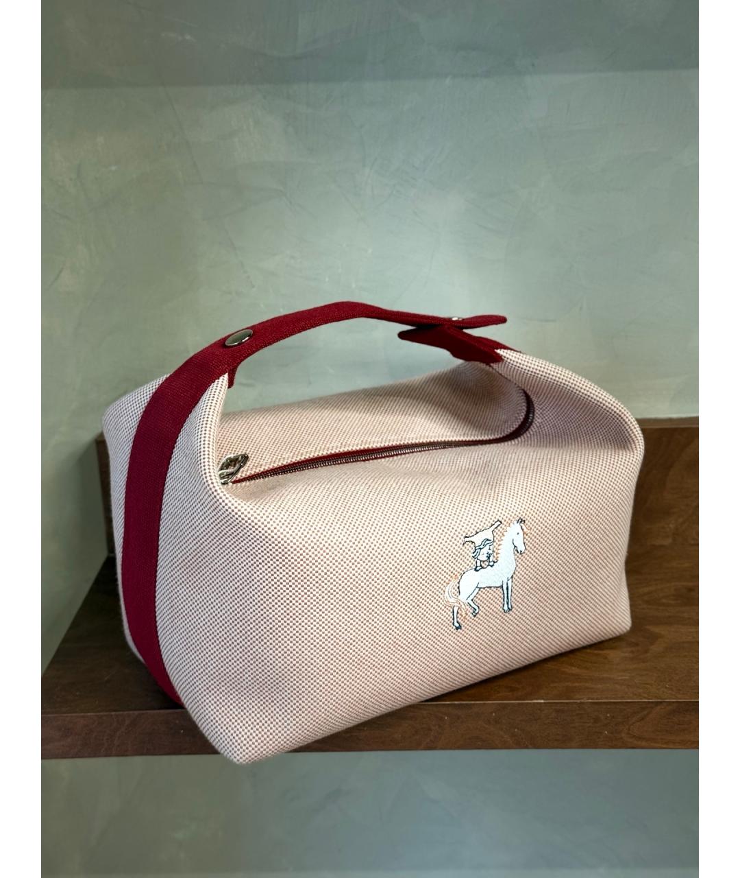 HERMES Красная деним косметичка, фото 4