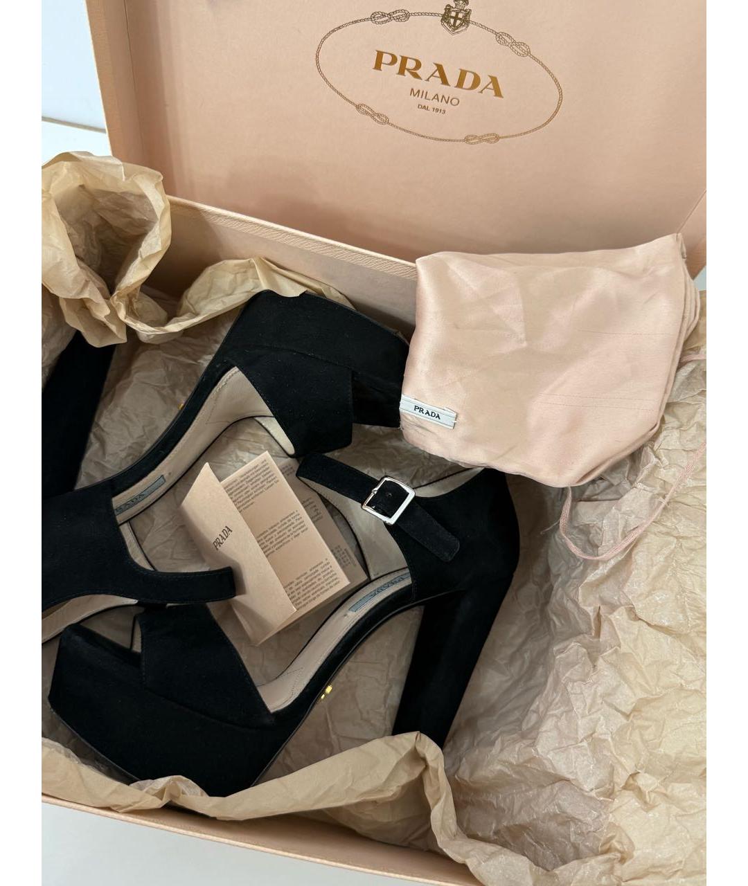 PRADA Черные замшевые туфли, фото 2