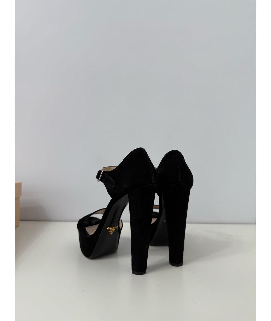PRADA Черные замшевые туфли, фото 4