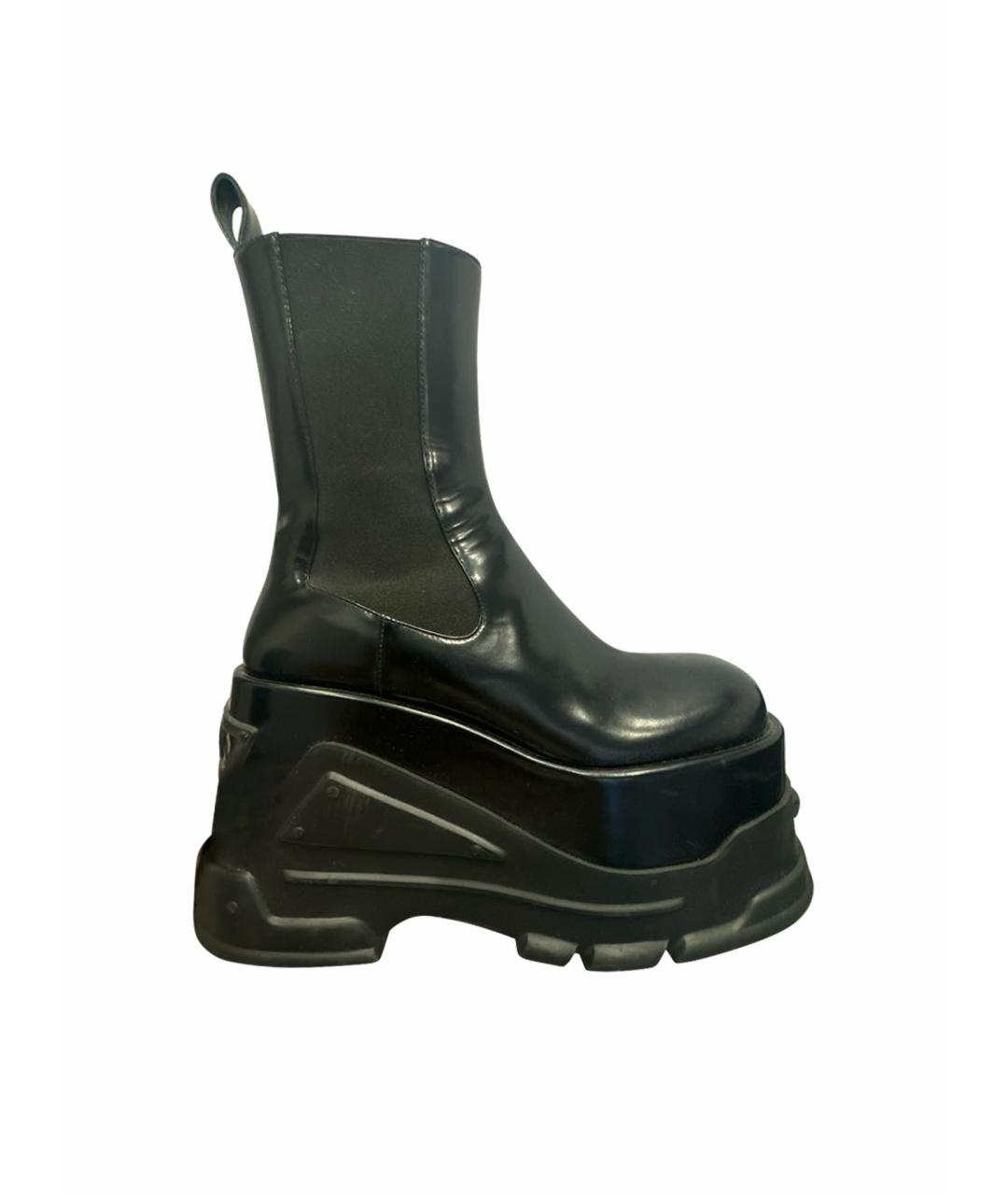 VERSACE Черные кожаные ботильоны, фото 1