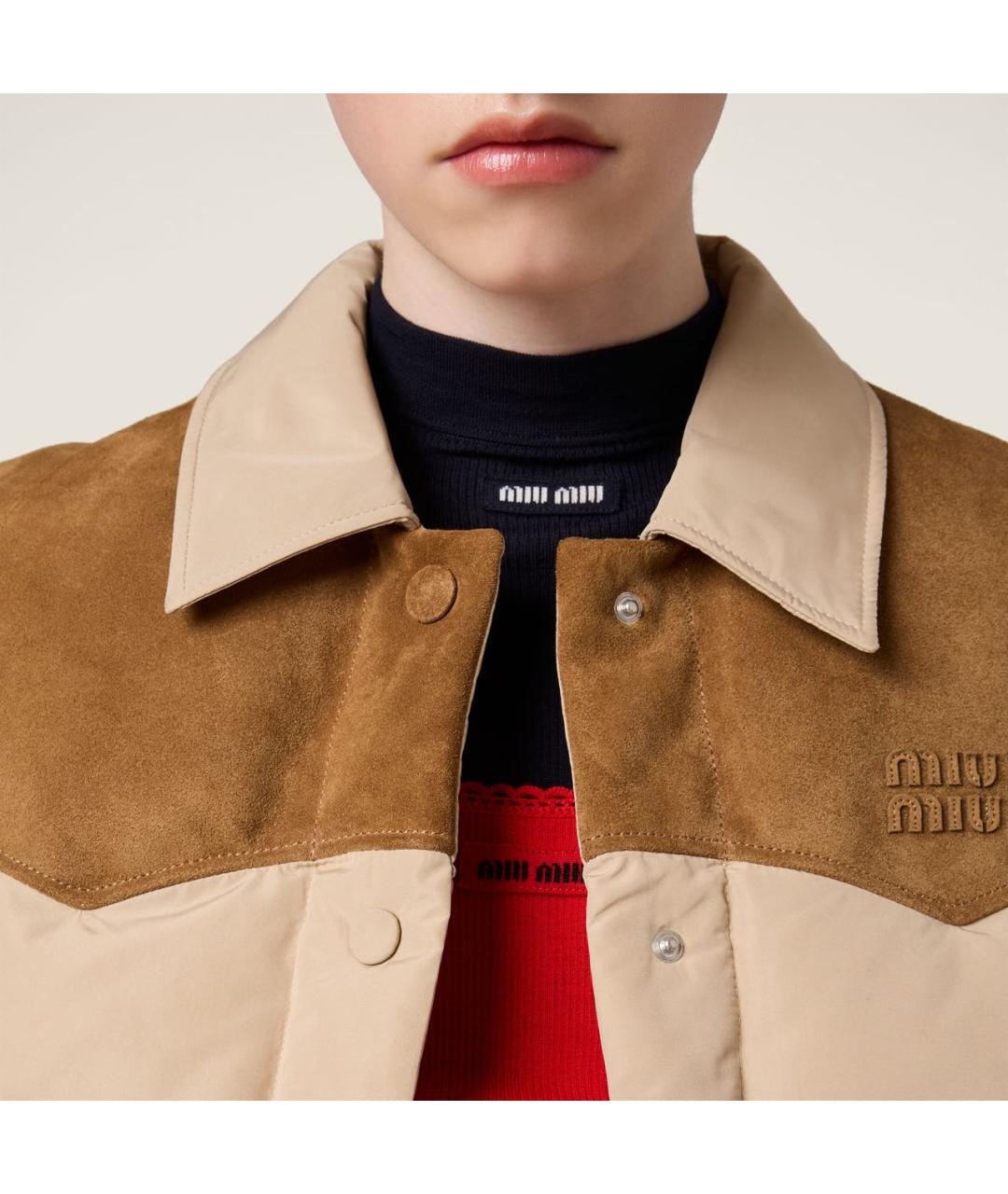 MIU MIU Бежевый жилет, фото 4