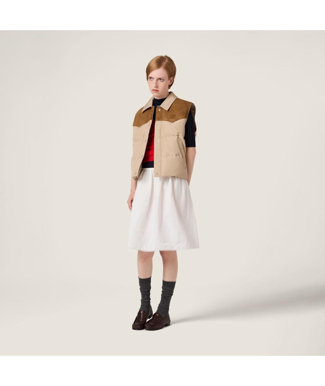 MIU MIU Бежевый жилет, фото 2