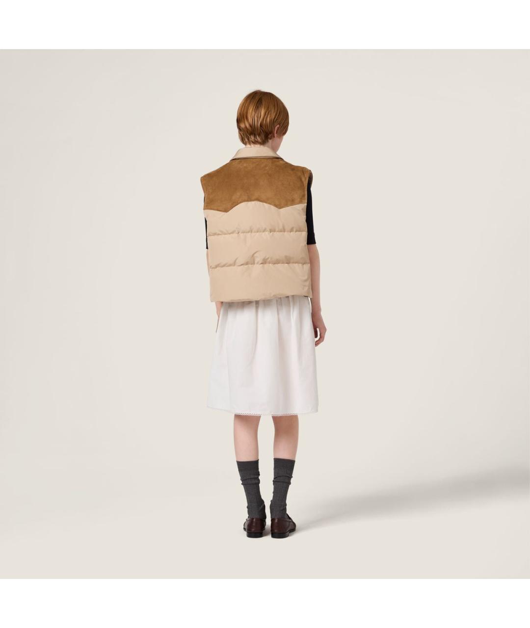 MIU MIU Бежевый жилет, фото 3