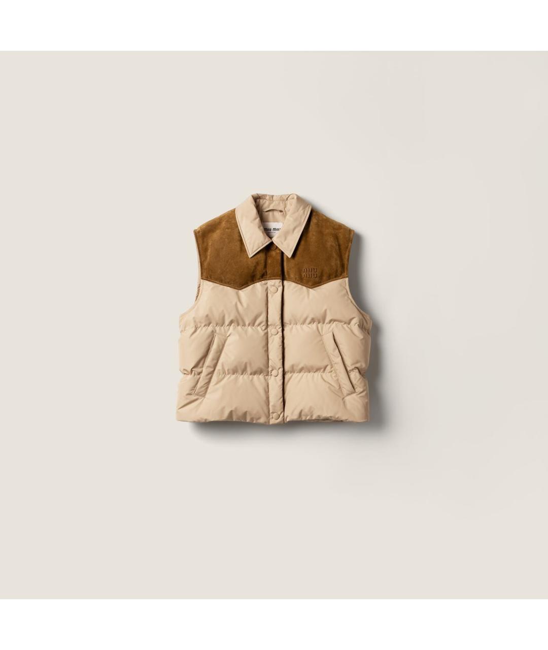 MIU MIU Бежевый жилет, фото 5