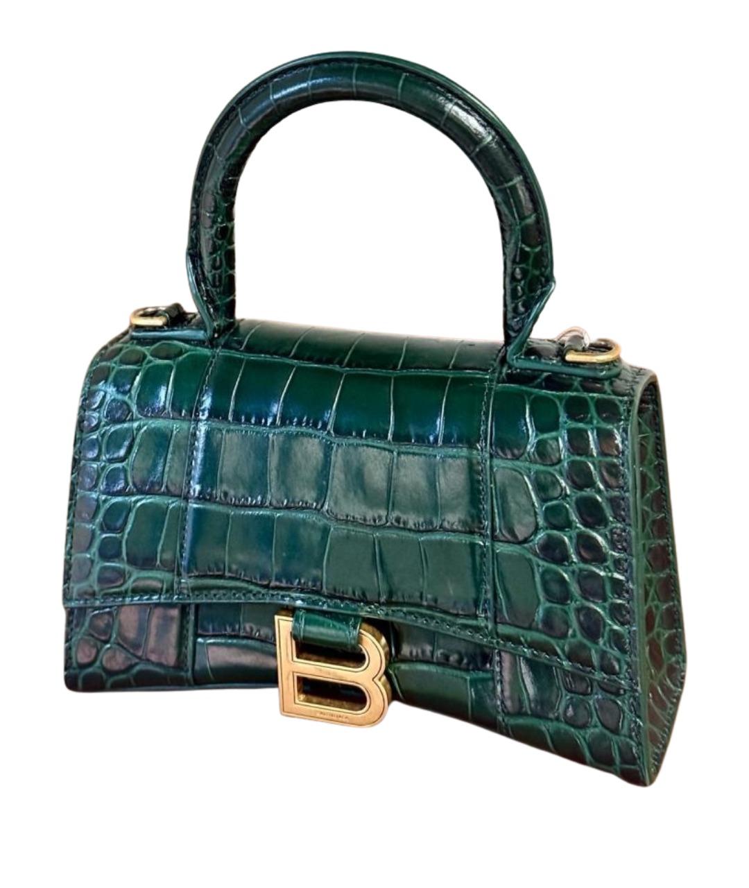 BALENCIAGA Зеленая сумка через плечо из лакированной кожи, фото 1