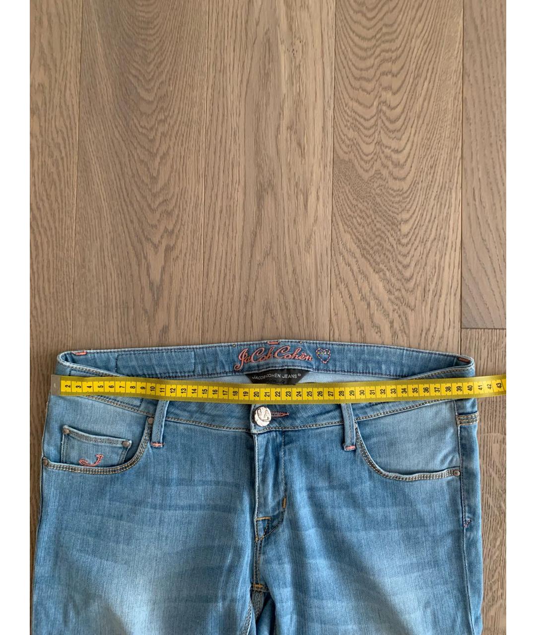 JACOB COHEN Голубые хлопко-эластановые джинсы слим, фото 8