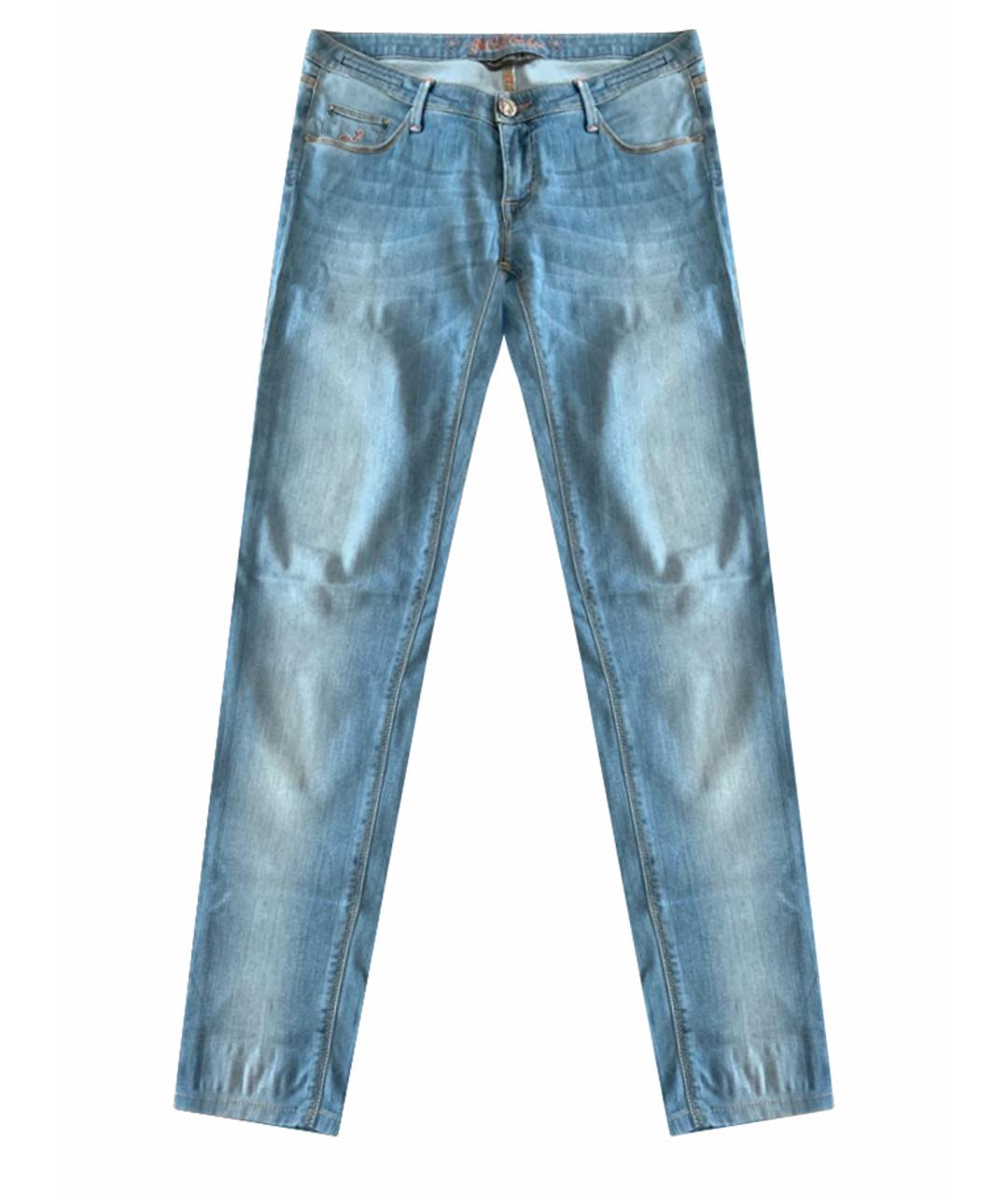 JACOB COHEN Голубые хлопко-эластановые джинсы слим, фото 1