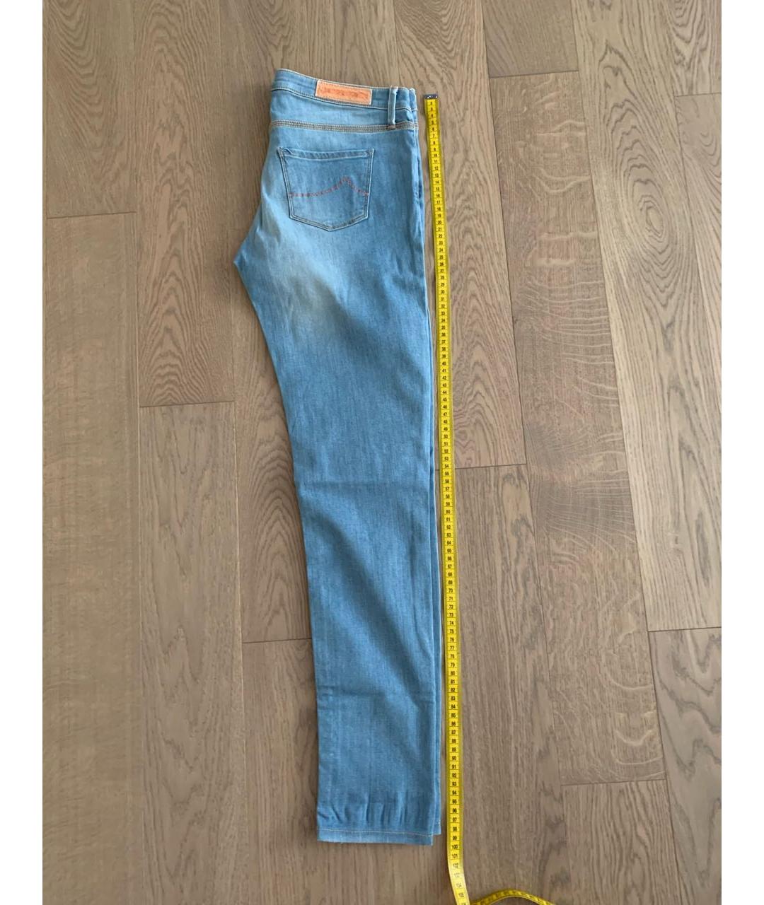 JACOB COHEN Голубые хлопко-эластановые джинсы слим, фото 7