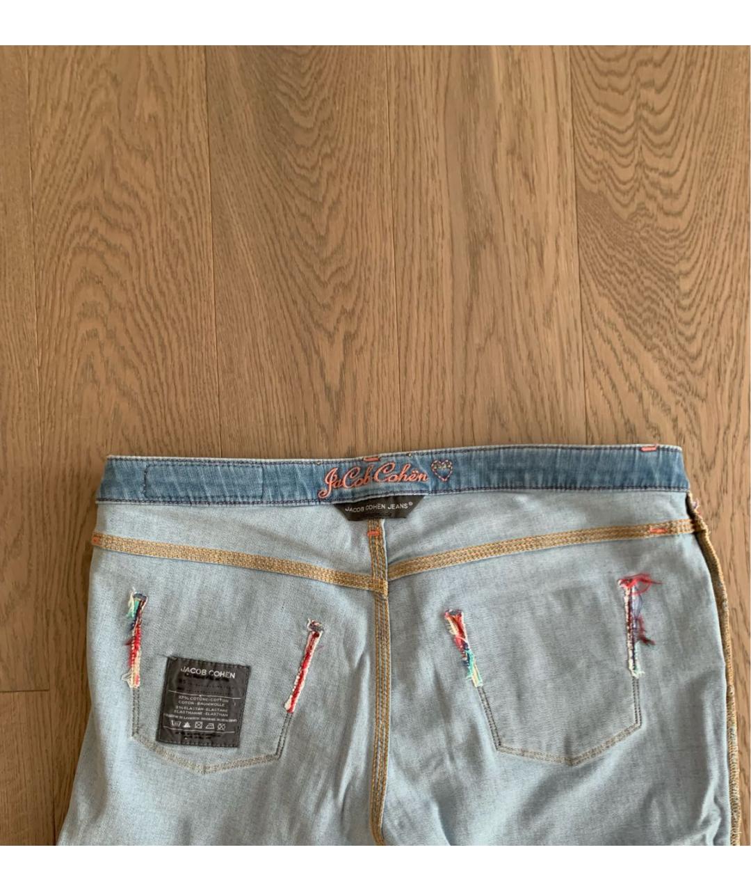 JACOB COHEN Голубые хлопко-эластановые джинсы слим, фото 3