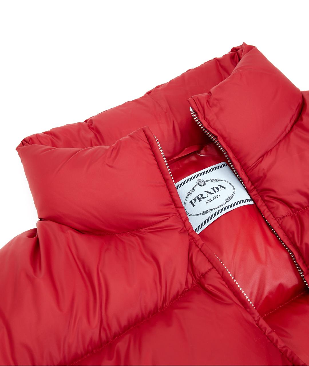 PRADA Красный полиамидовый пуховик, фото 3