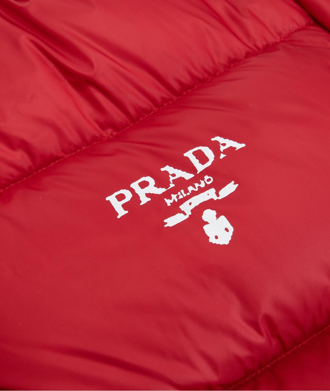 PRADA Красный полиамидовый пуховик, фото 5