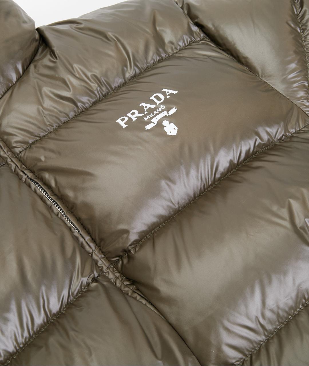 PRADA Хаки полиамидовый пуховик, фото 5