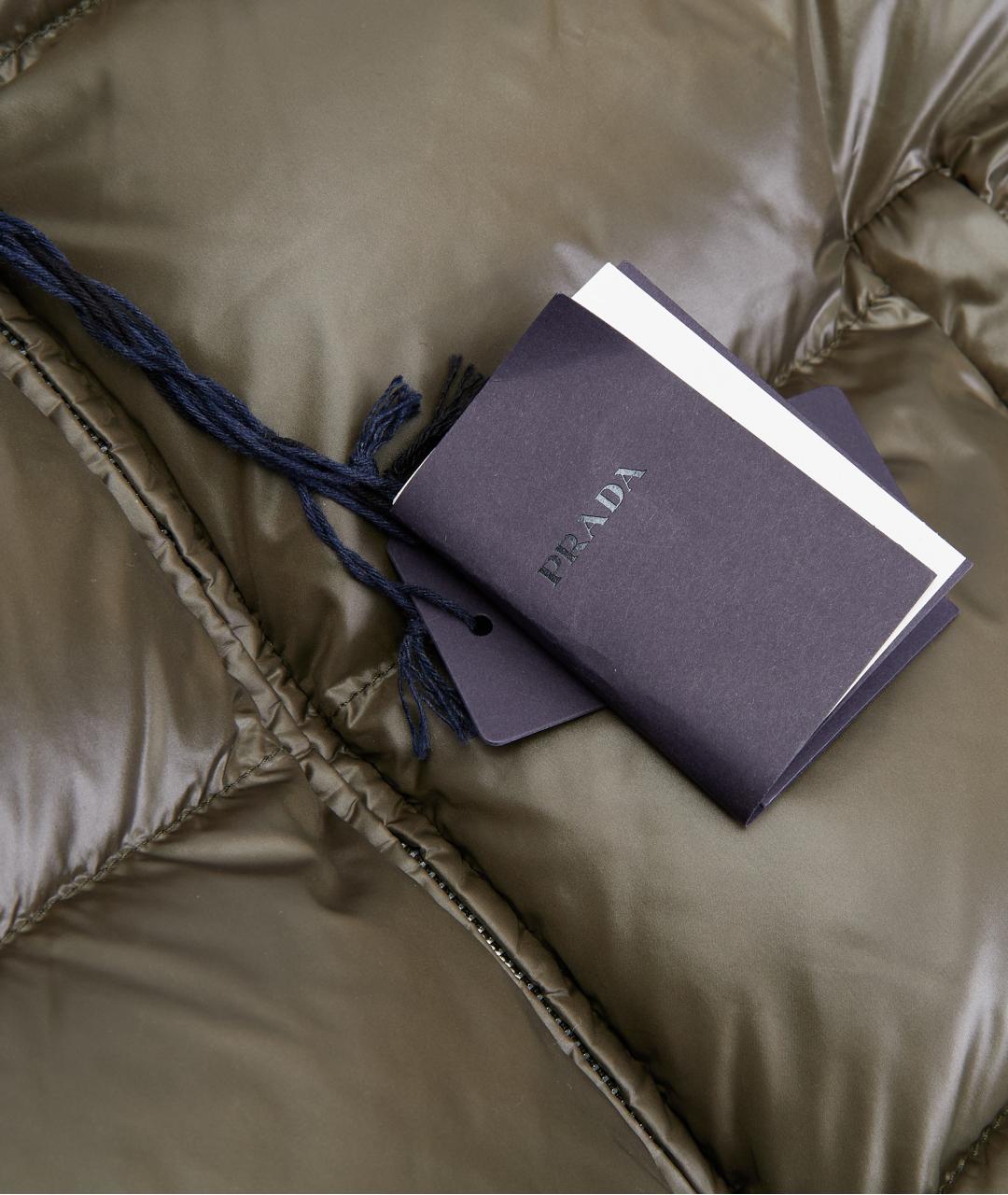 PRADA Хаки полиамидовый пуховик, фото 7