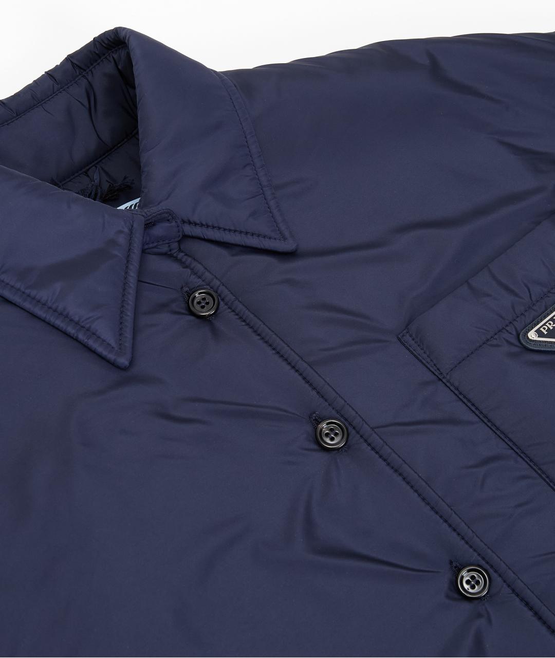 PRADA Темно-синий полиамидовый пуховик, фото 3