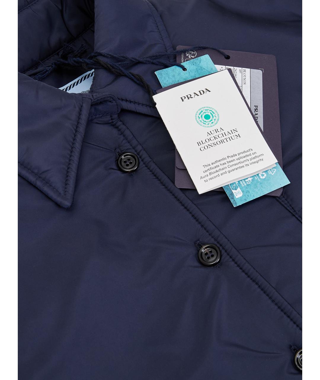 PRADA Темно-синий полиамидовый пуховик, фото 12