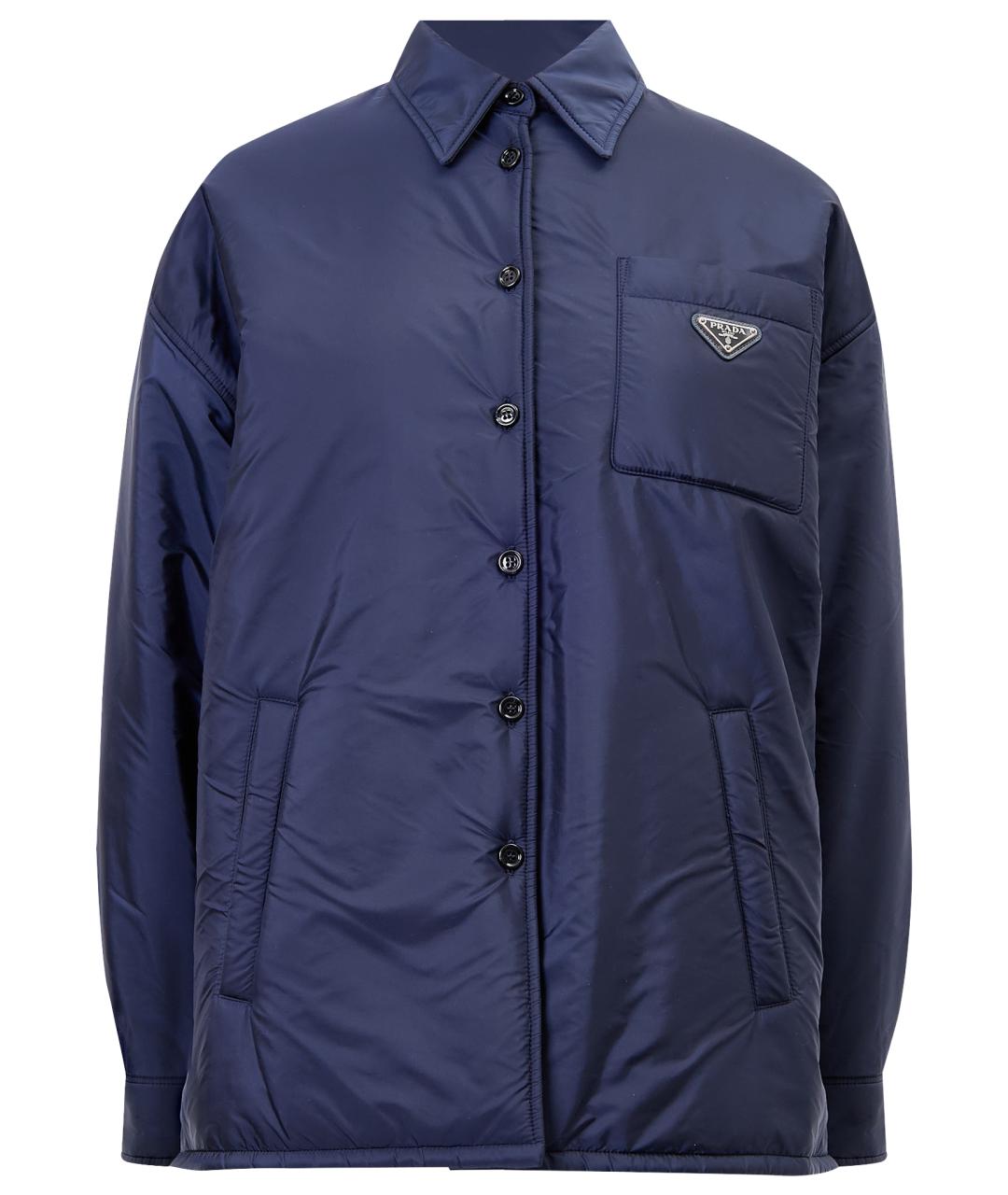 PRADA Темно-синий полиамидовый пуховик, фото 1