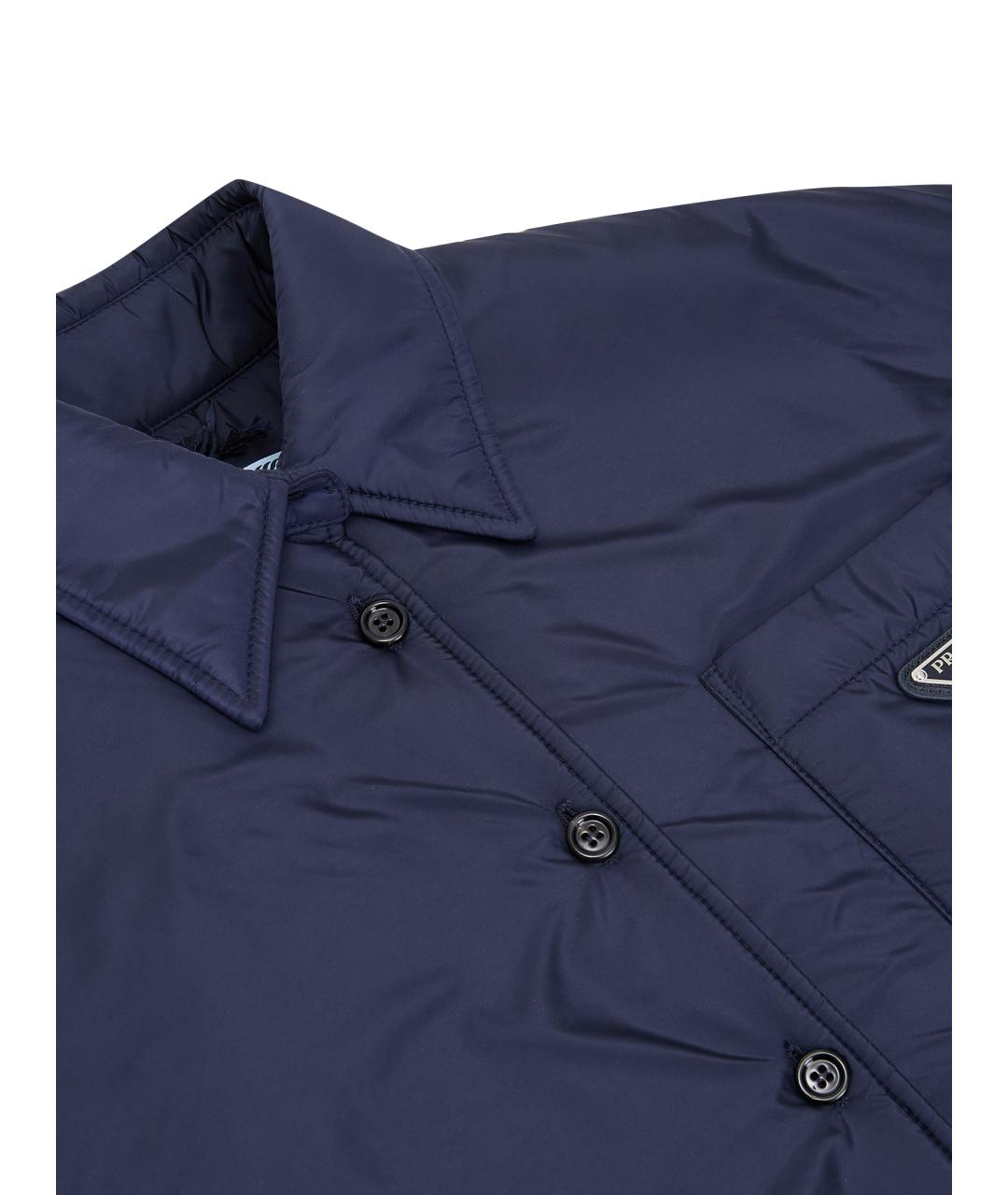 PRADA Темно-синий полиамидовый пуховик, фото 10