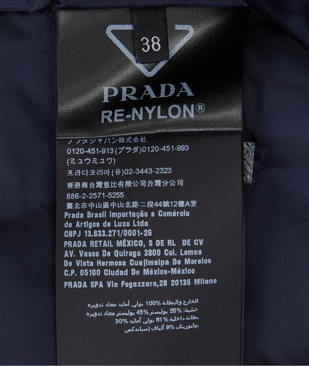 PRADA Темно-синий полиамидовый пуховик, фото 6