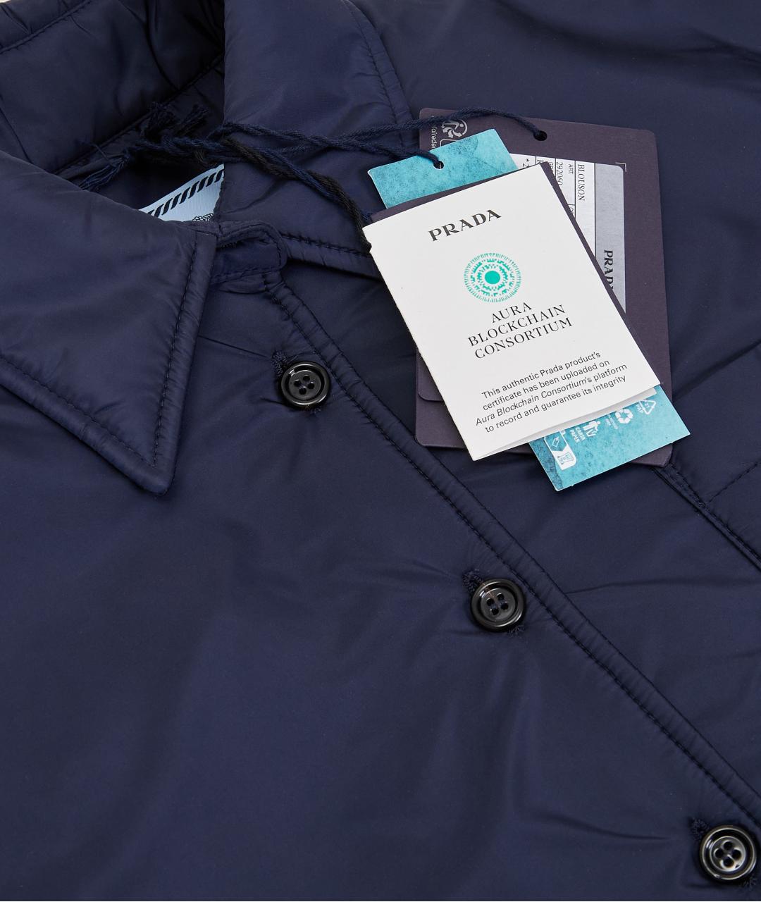 PRADA Темно-синий полиамидовый пуховик, фото 5