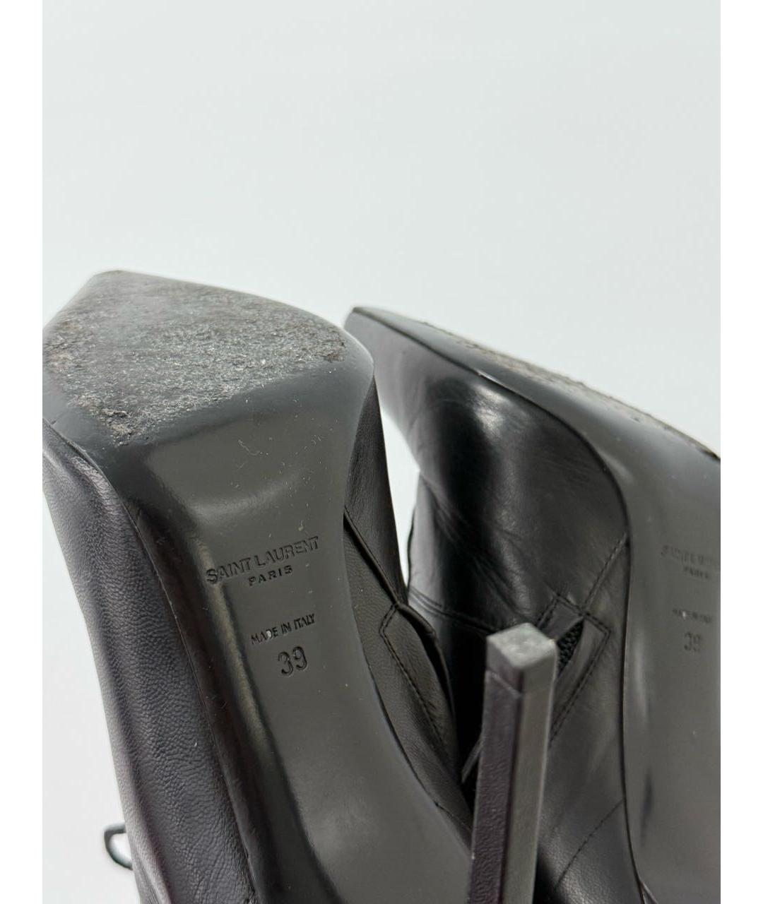SAINT LAURENT Черные кожаные ботильоны, фото 6
