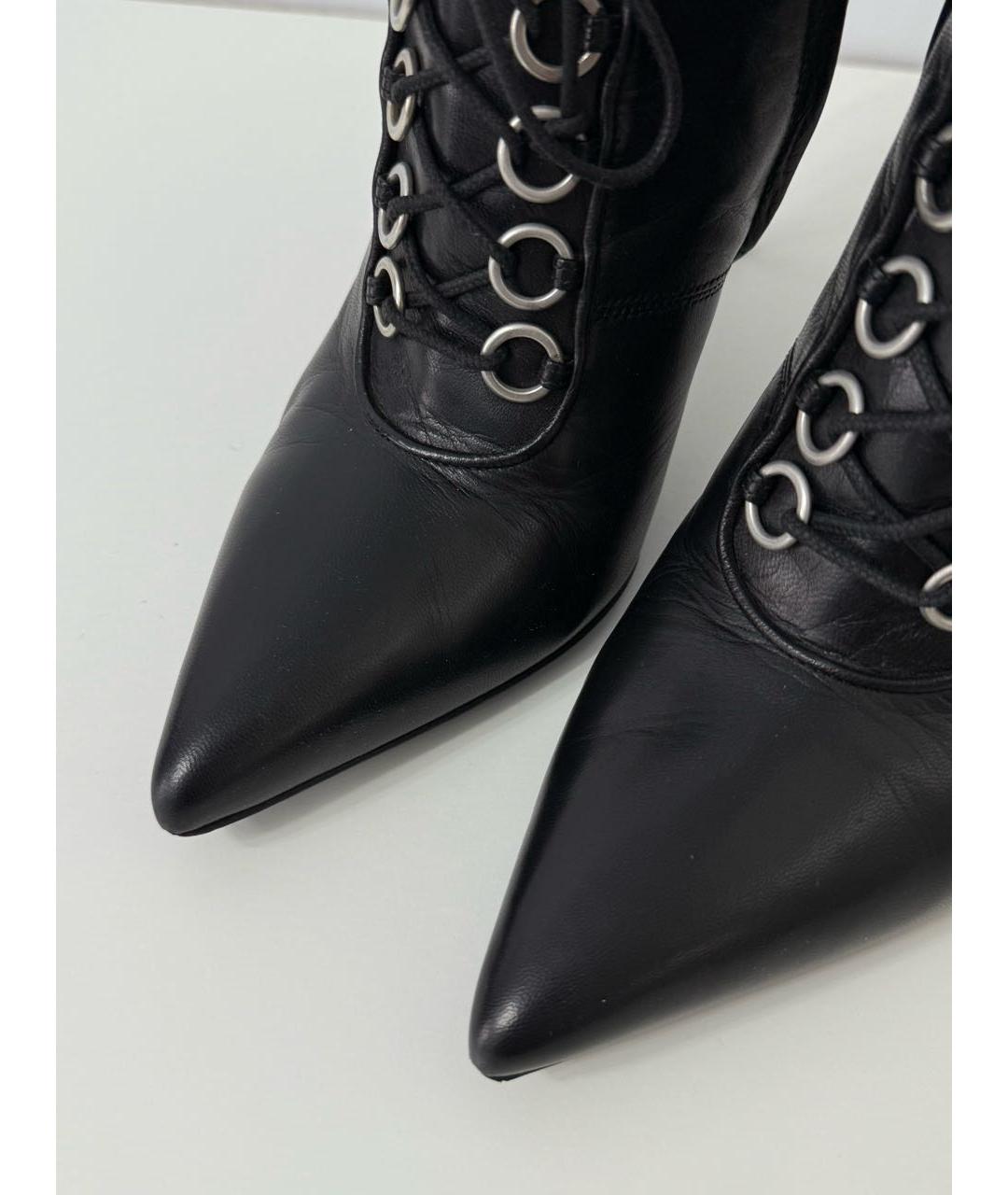 SAINT LAURENT Черные кожаные ботильоны, фото 5