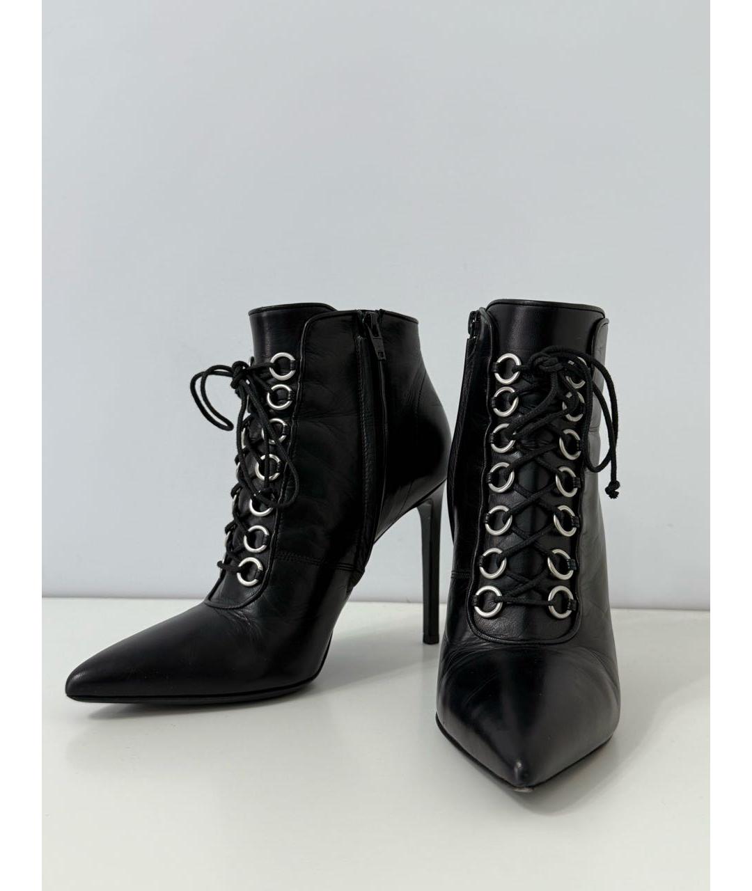 SAINT LAURENT Черные кожаные ботильоны, фото 2