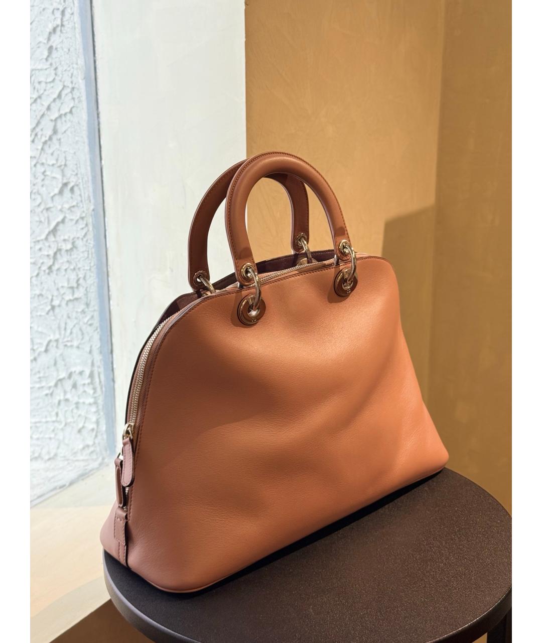 CHRISTIAN DIOR Розовая кожаная сумка с короткими ручками, фото 5