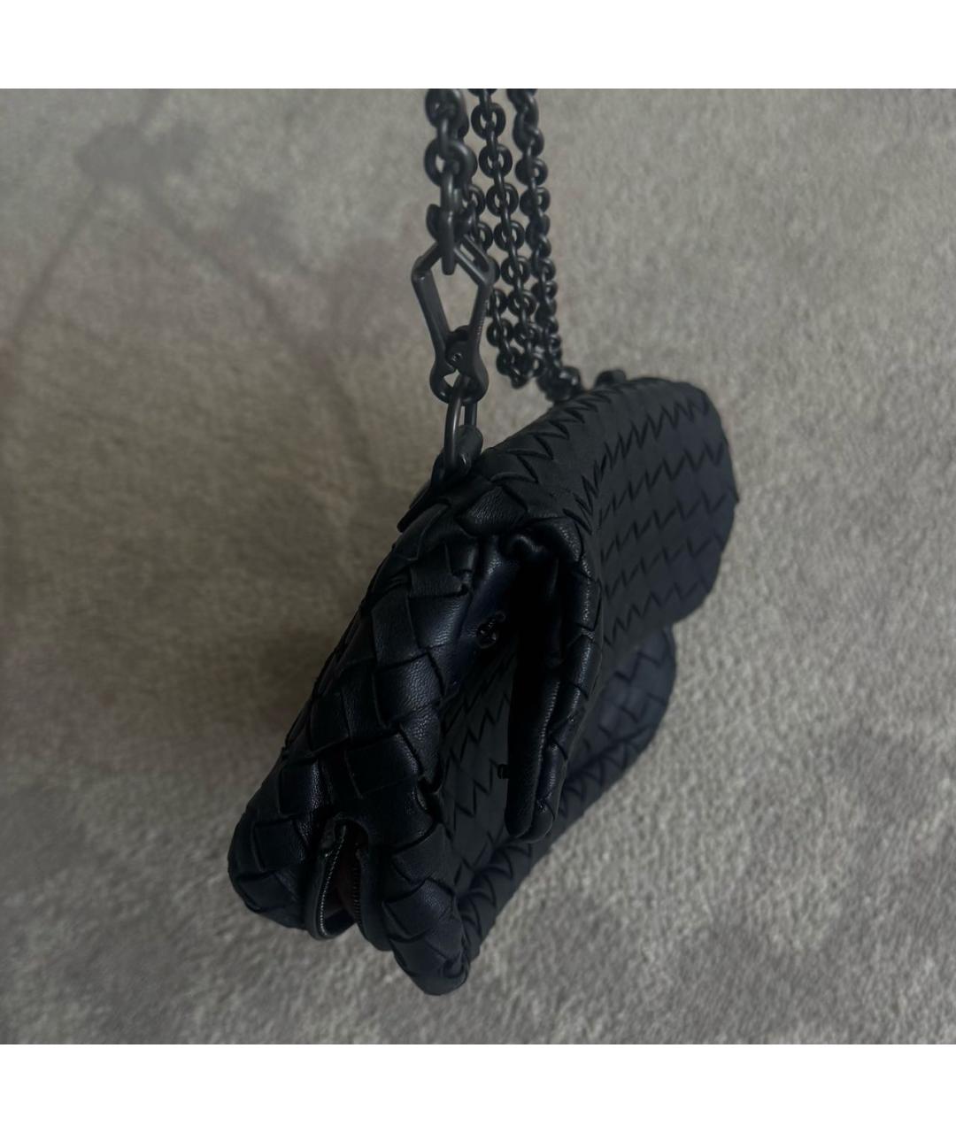 BOTTEGA VENETA Черная кожаная сумка через плечо, фото 2