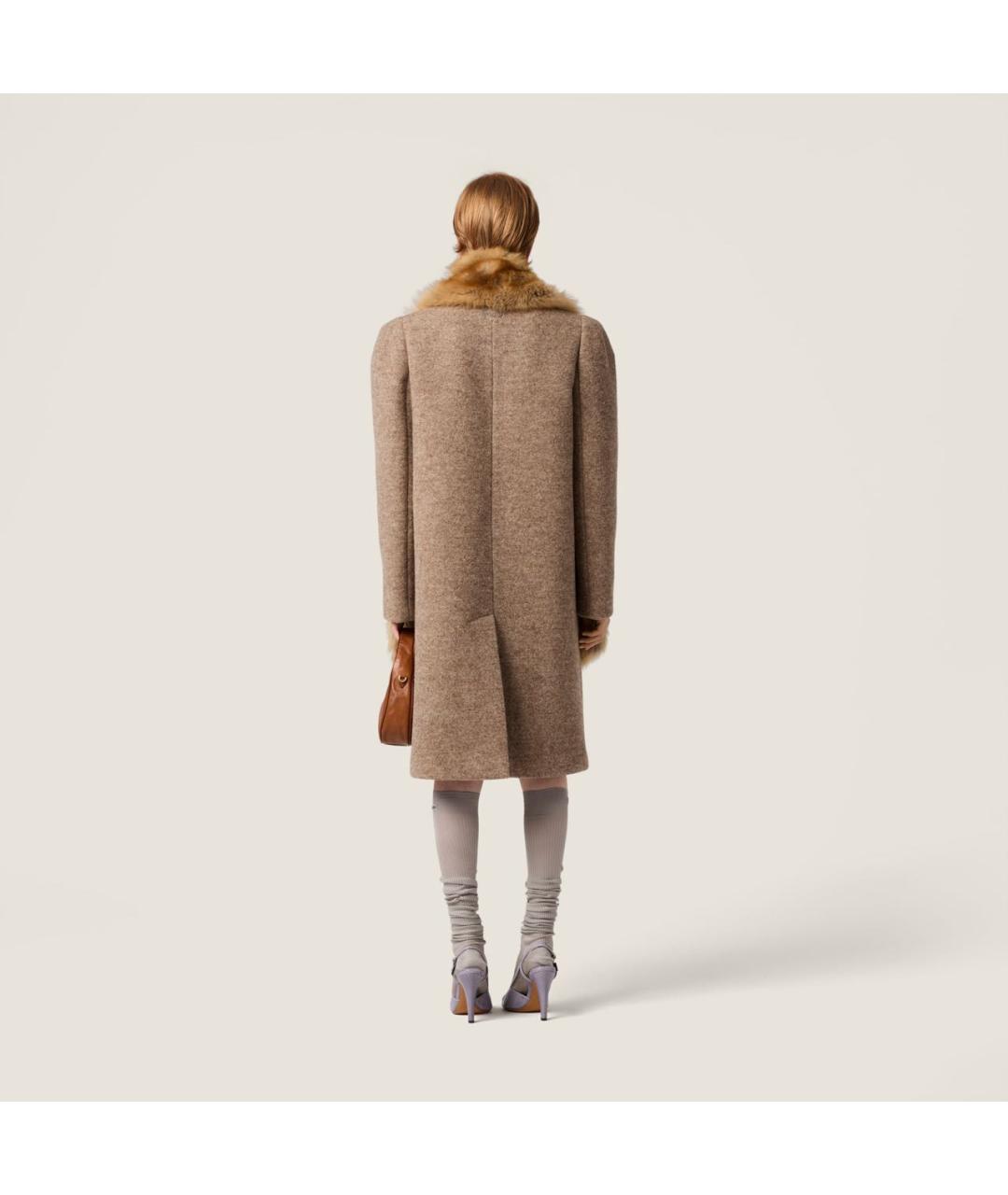 MIU MIU Бежевое пальто, фото 3