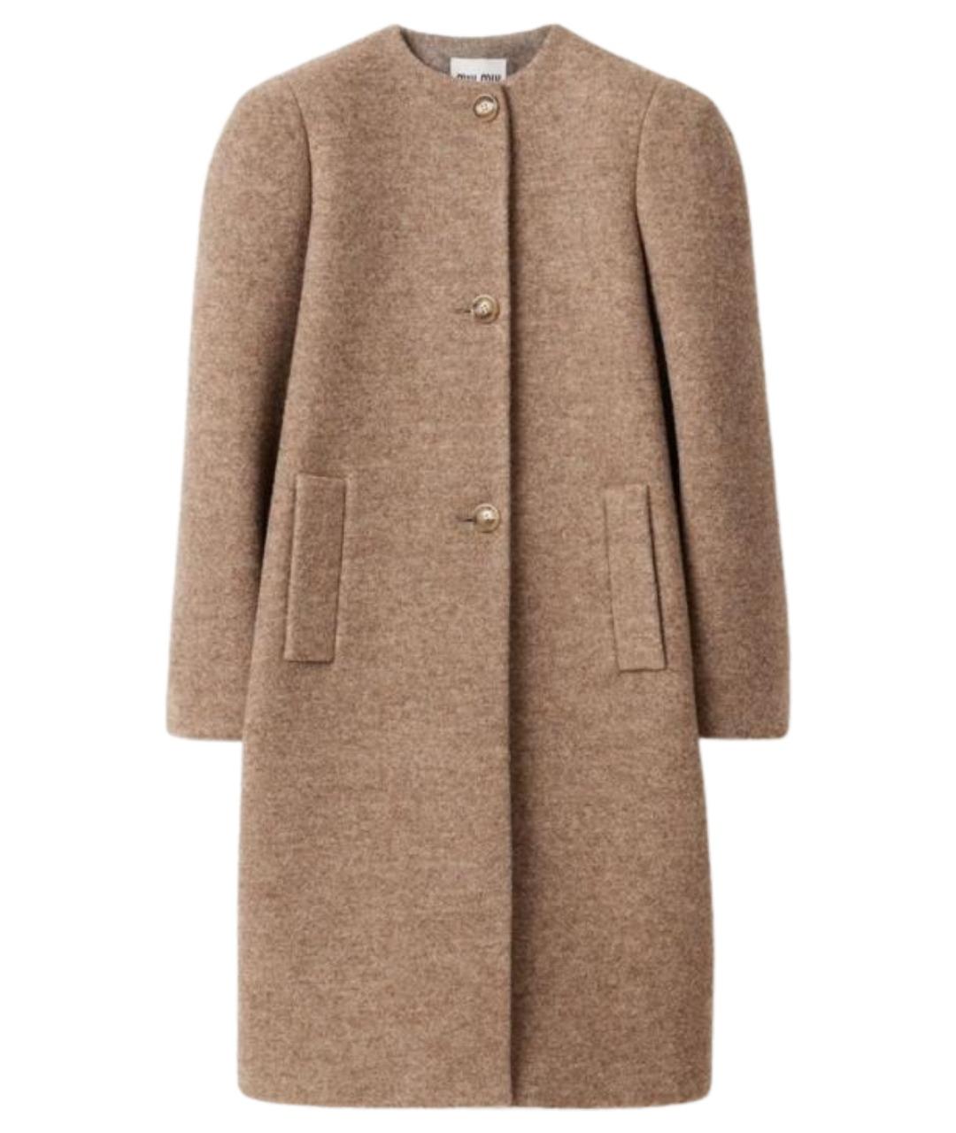 MIU MIU Бежевое пальто, фото 1