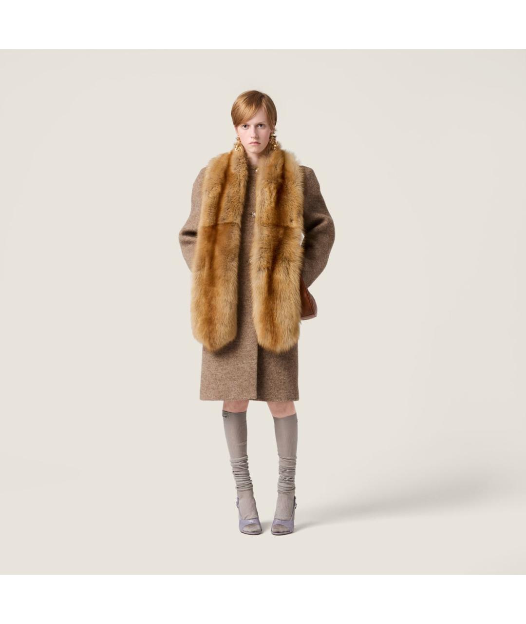 MIU MIU Бежевое пальто, фото 2