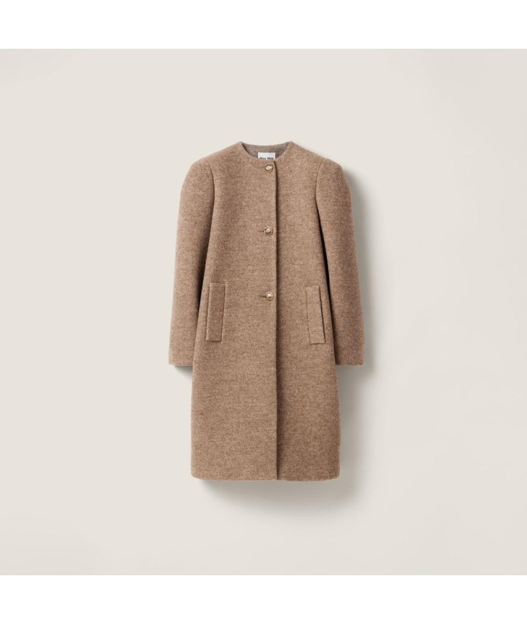 MIU MIU Бежевое пальто, фото 4