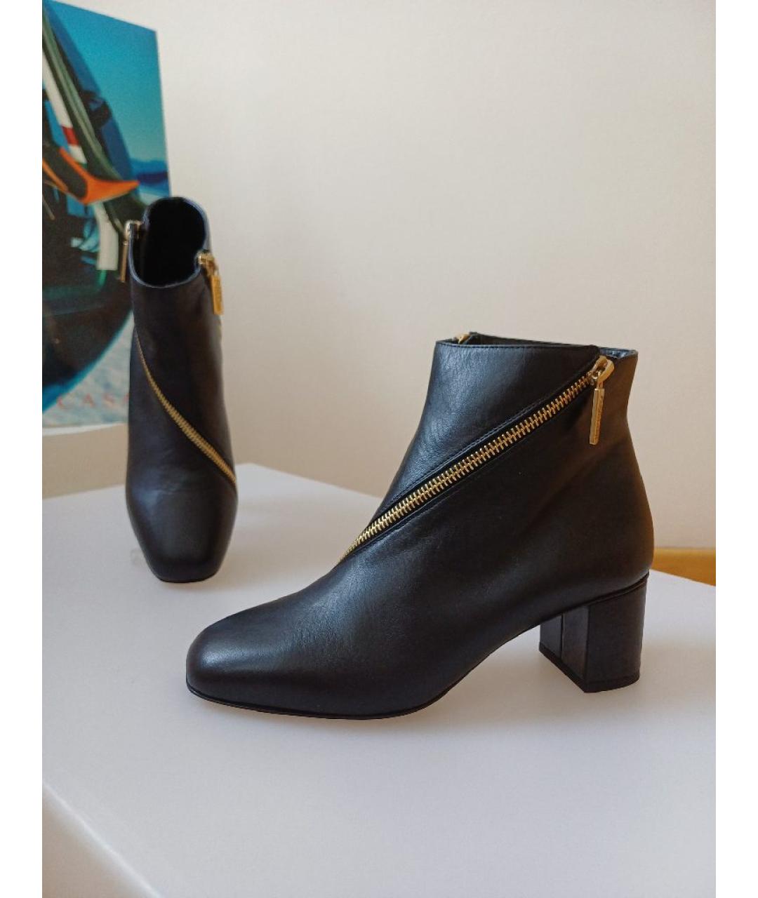 POLLINI Черные кожаные ботильоны, фото 4