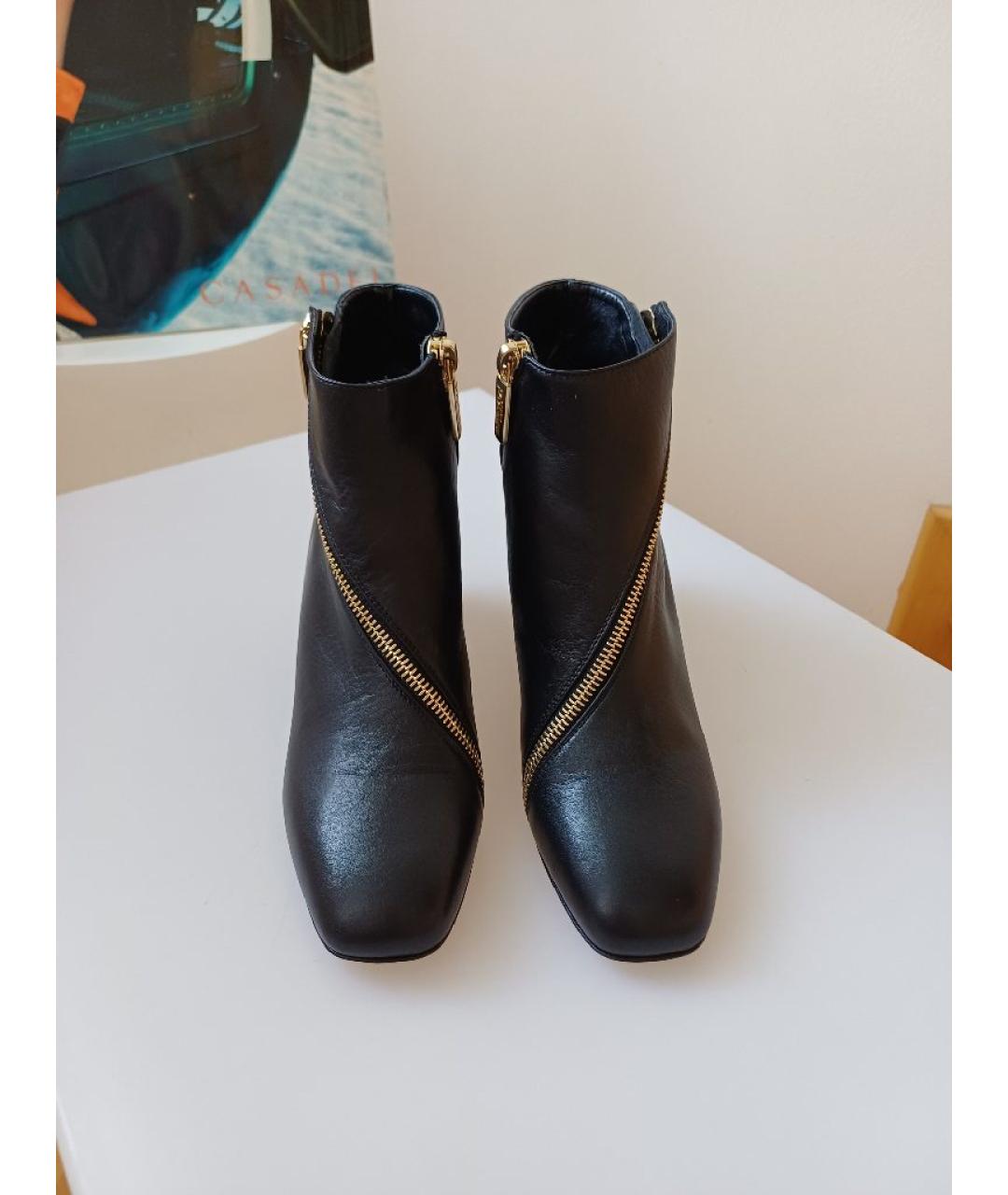 POLLINI Черные кожаные ботильоны, фото 6